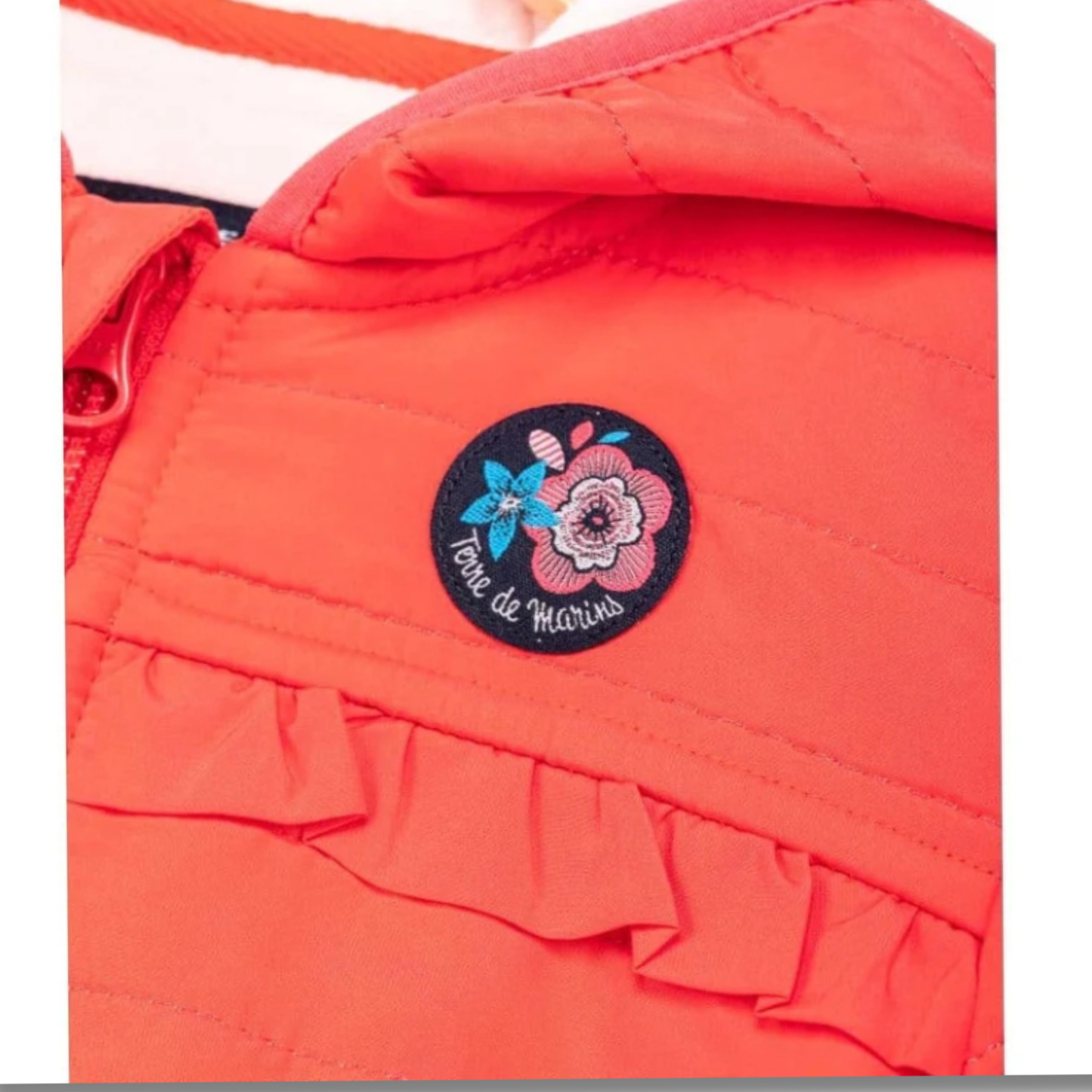 TERRE DE MARINS - Veste déperlante à capuche rose grenadine Fille - Terre de Marins