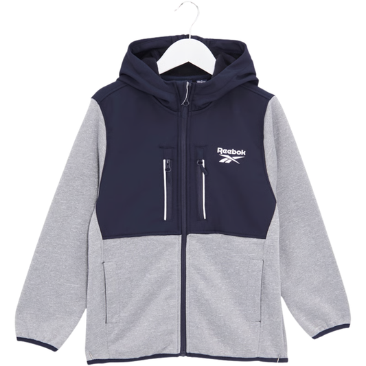 REEBOK-VESTE À CAPUCHE – GRIS ET BLEU MARINE-ORIGINALE-