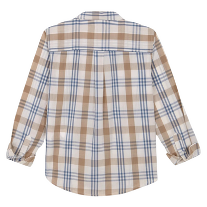 CHEMISE À GRANDS CARREAUX BLANC CASSÉ-GOCCO