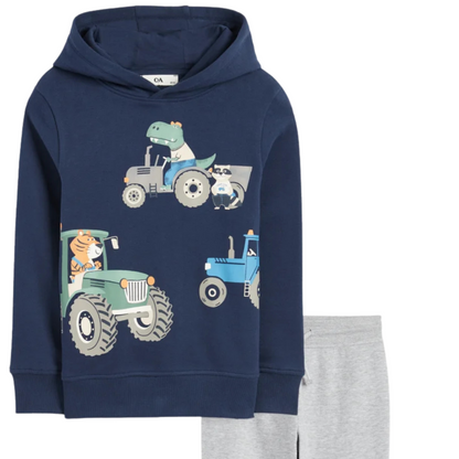 SWEAT À CAPUCHE ET JOGGING DINOSAURE & TRACTEUR-C&A-ORIGINAL-