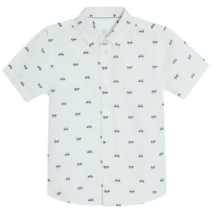 CHEMISE BLANCHE À MANCHES COURTES AVEC BOUTONS-COOL CLUB