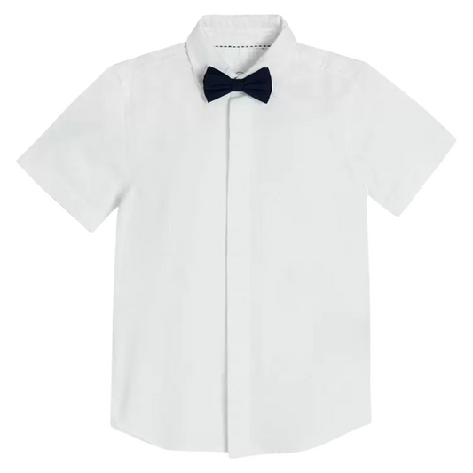 CHEMISE BLANCHE À MANCHES COURTES AVEC NŒUD PAPILLON-COOL CLUB