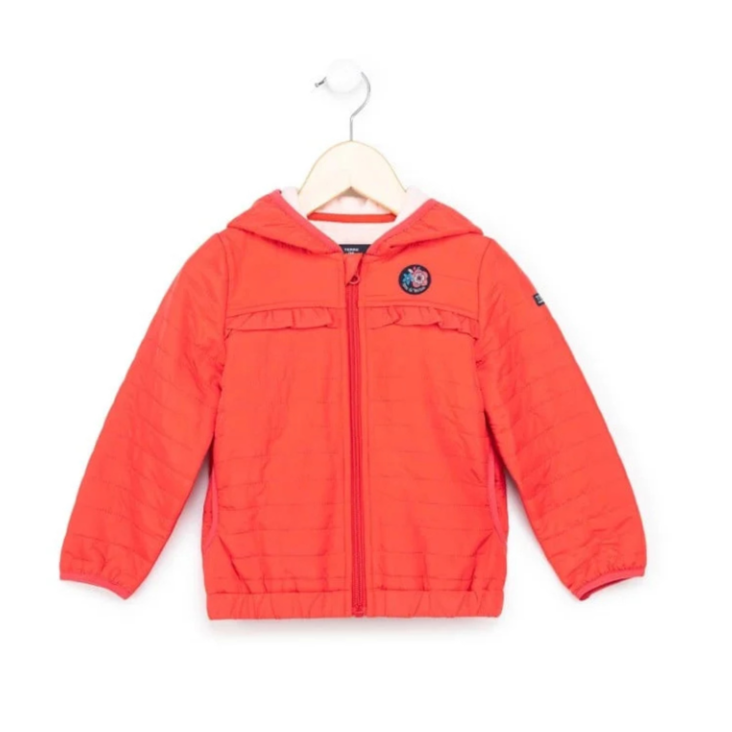 TERRE DE MARINS - Veste déperlante à capuche rose grenadine Fille - Terre de Marins
