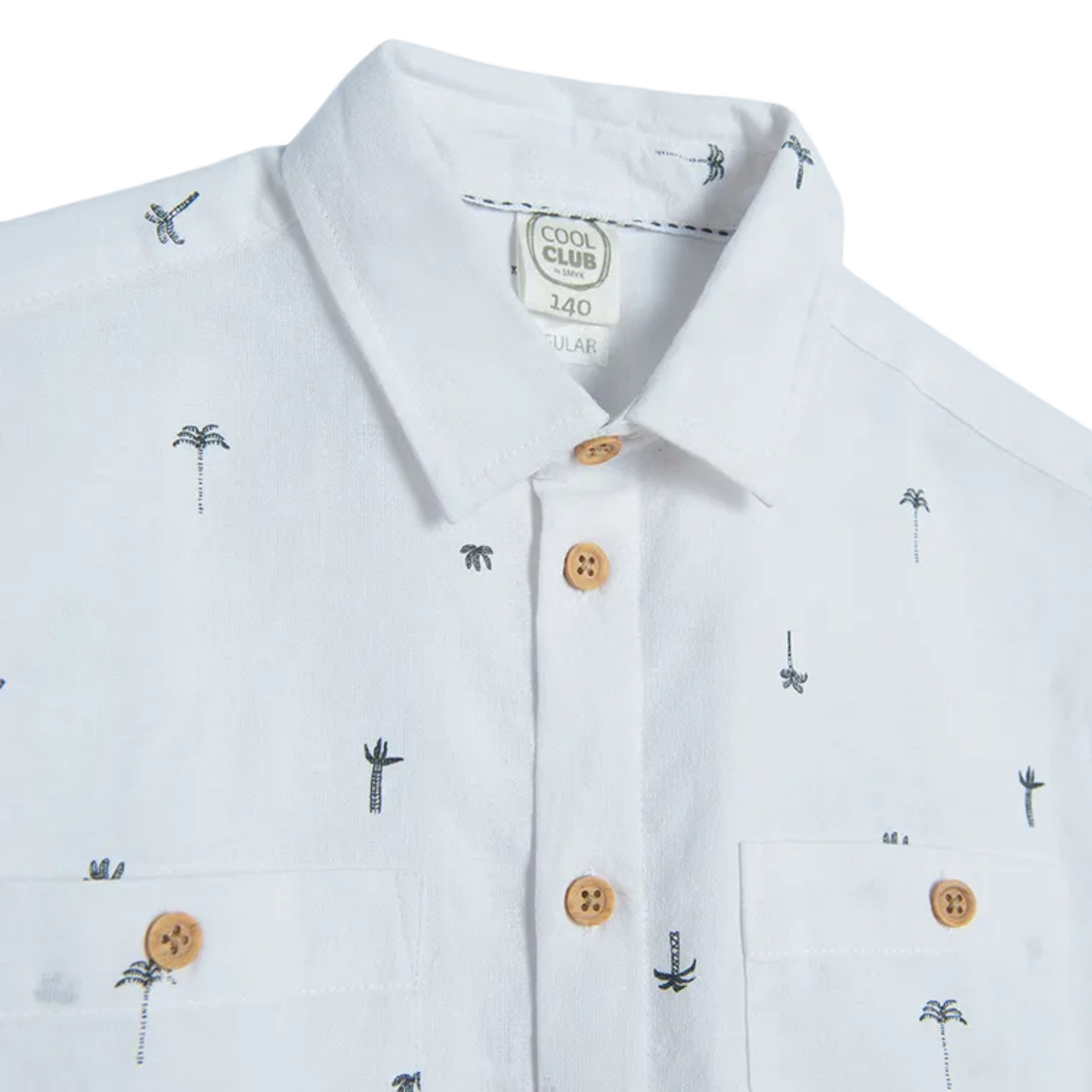 CHEMISE GARÇON À MANCHES COURTES, COUPE OVERSIZE, BLANCHE-COOL CLUB