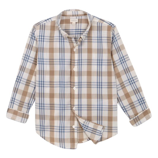 CHEMISE À GRANDS CARREAUX BLANC CASSÉ-GOCCO