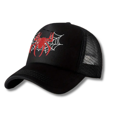 CASQUETTES DE CAMIONNEUR ET SACS DE POITRINE À MOTIF ARAIGNÉE