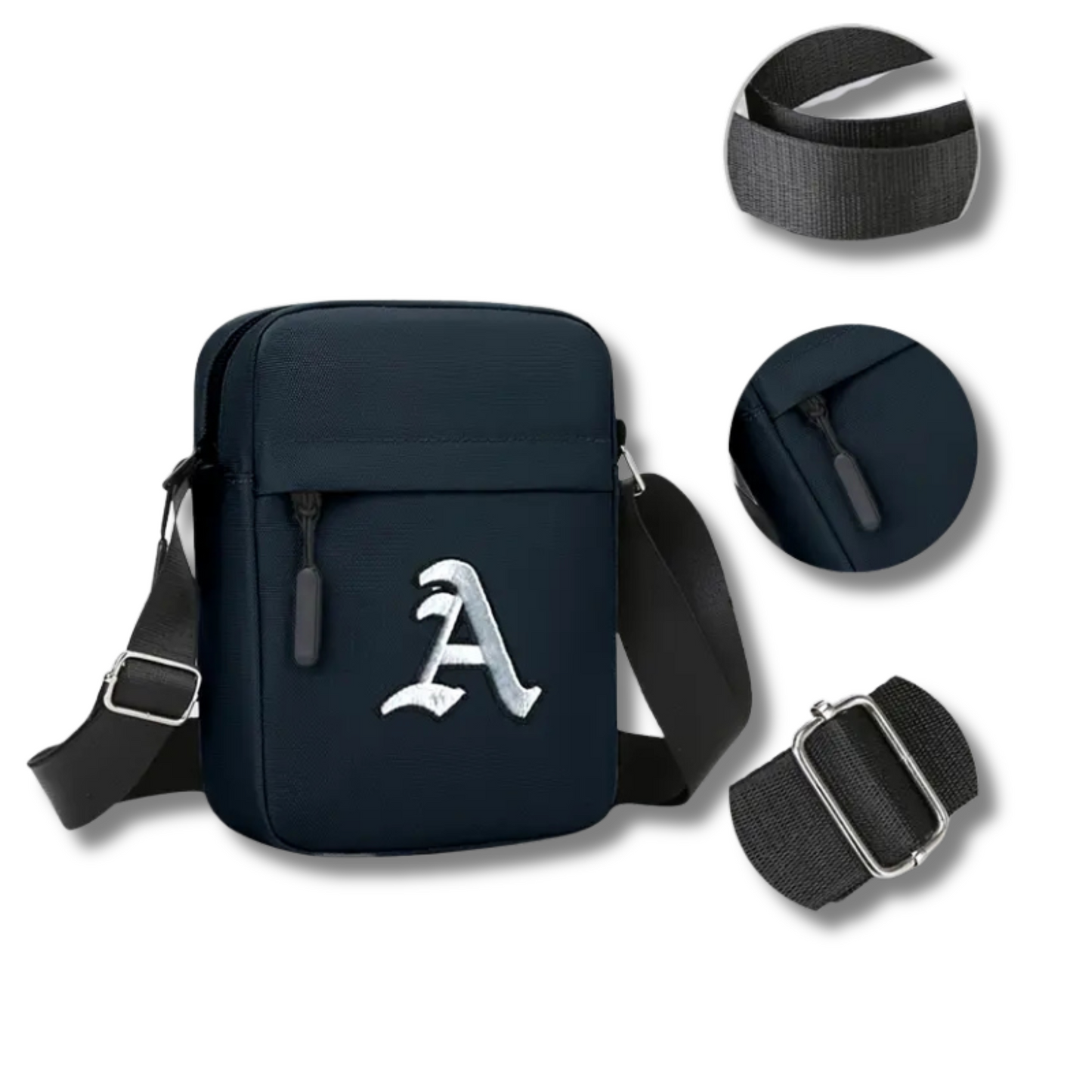 ENSEMBLE DE 2 PIÈCES CASQUETTE BASEBALL HOMME ET FEMME AVEC LETTRE + SAC BANDOULIÈRE À LETTRE