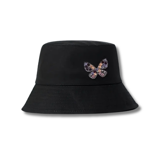 BOB LÉGER POUR FEMME – NOIR AVEC DÉCORATION PAPILLON