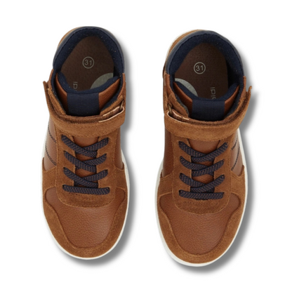 OKAÏDI-BASKETS MONTANTES EN CROÛTE DE CUIR CARAMEL-ORIGINAL-