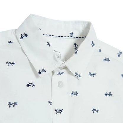 CHEMISE BLANCHE À MANCHES COURTES AVEC BOUTONS-COOL CLUB