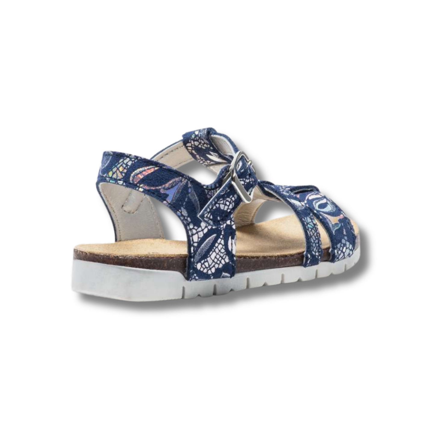 SANDALES FILLE EN CUIR A DETAILSMETALLISES FERMETURE BOUCLE BLEU