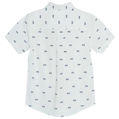 CHEMISE BLANCHE À MANCHES COURTES AVEC BOUTONS-COOL CLUB