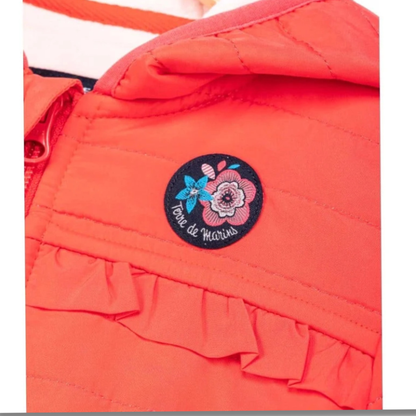 TERRE DE MARINS - Veste déperlante à capuche rose grenadine Fille - Terre de Marins