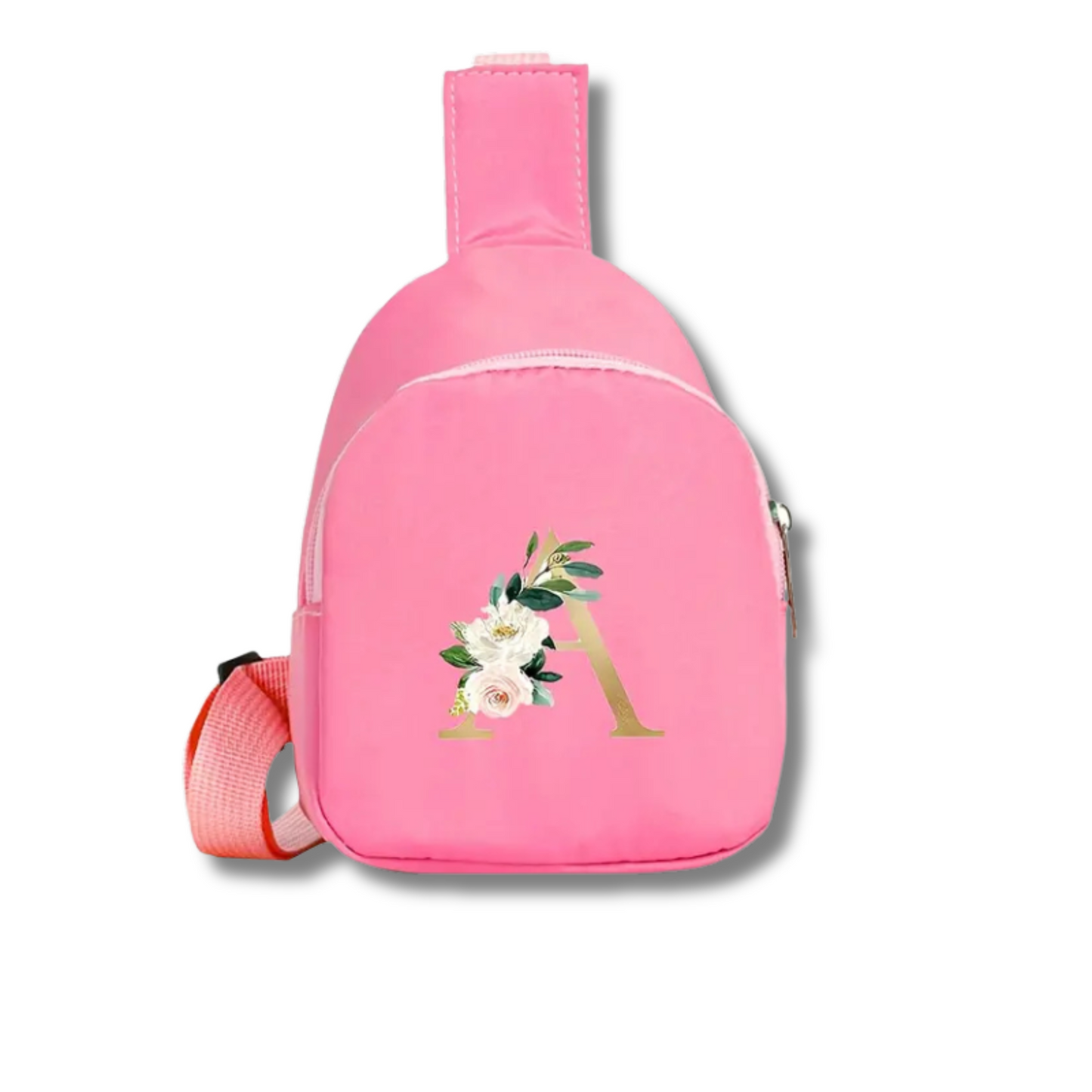 SET CASQUETTE TRUCKER AVEC IMPRIMÉ FLEURS ET LETTRE & MINI SAC POITRINE