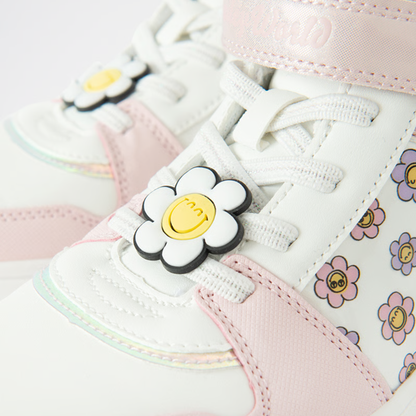 MULTIMARQUES - Baskets montantes Smiley - Blanc
