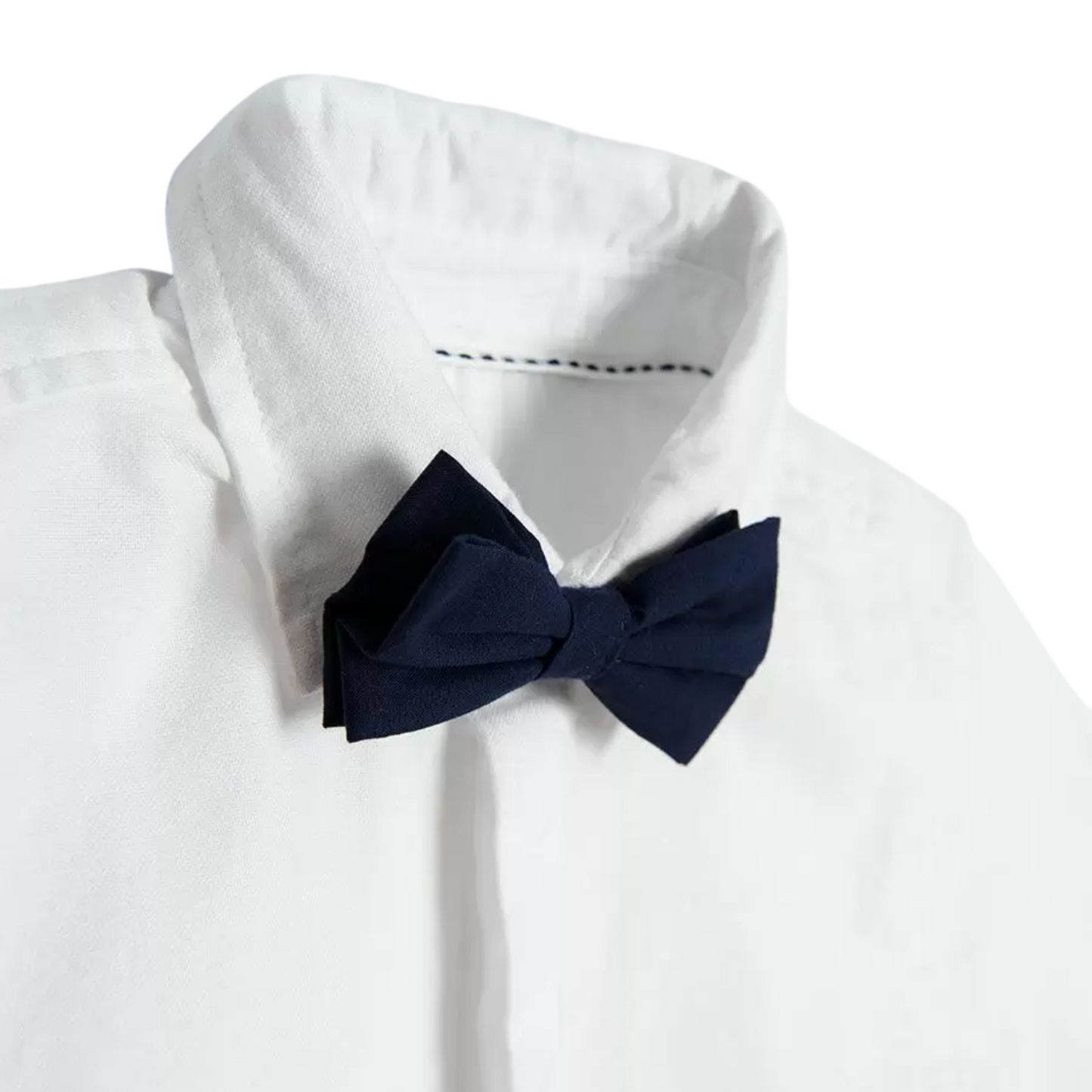 CHEMISE BLANCHE À MANCHES COURTES AVEC NŒUD PAPILLON-COOL CLUB