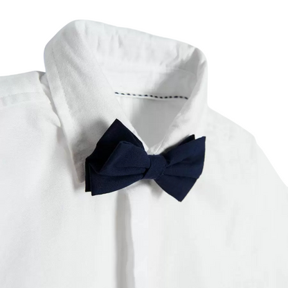 CHEMISE BLANCHE À MANCHES COURTES AVEC NŒUD PAPILLON-COOL CLUB