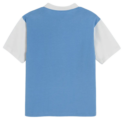COOL CLUB, POLO GARÇON À MANCHES COURTES, BLEU ET BLANC-COOL CLUB