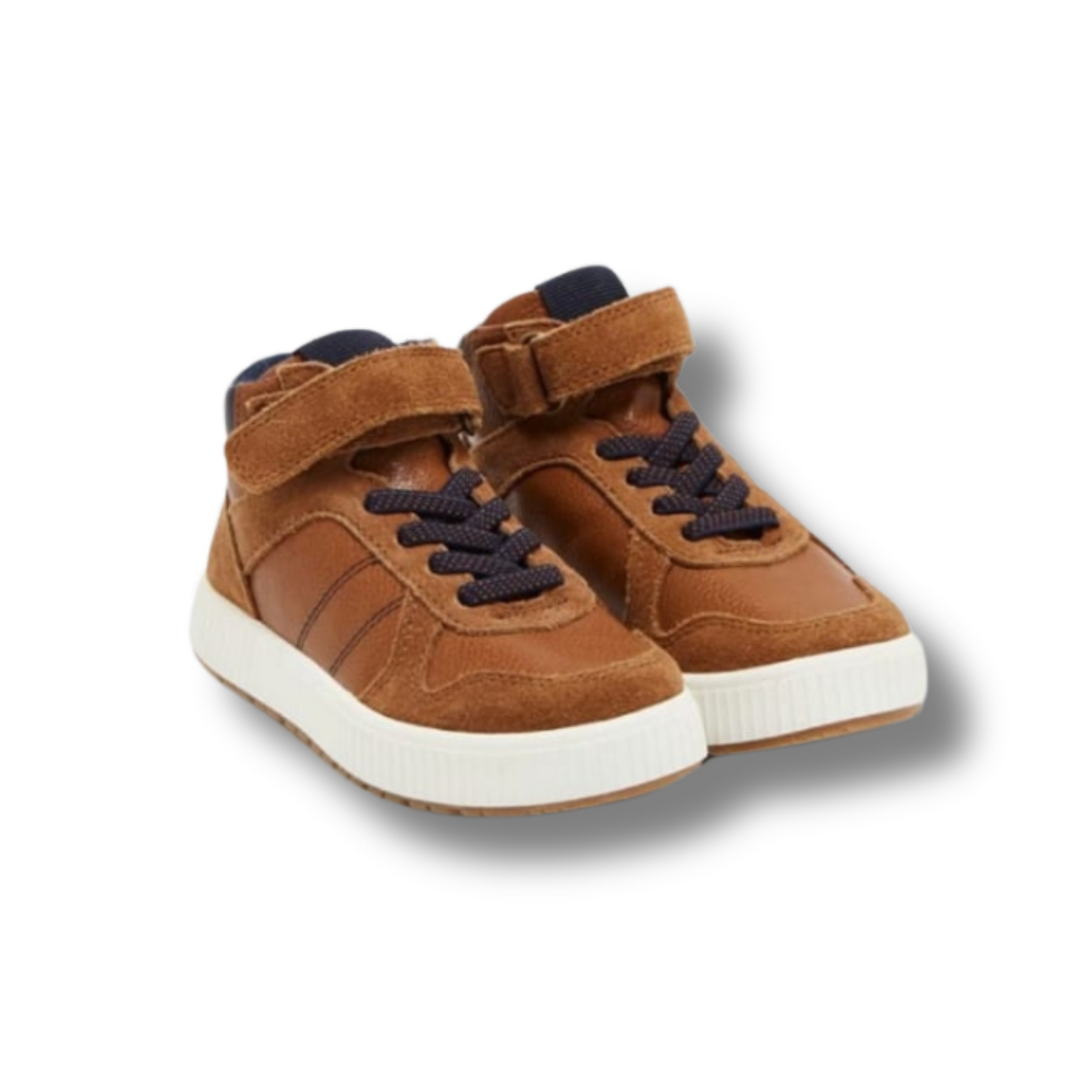 Baskets Montantes En Croûte De Cuir Caramel - Okaïdi