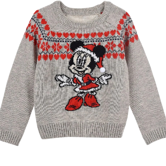 MINNIE MOUSE-PULL DE NOËL POUR FILLE SOUS LICENCE OFFICIELLE DISNEY
