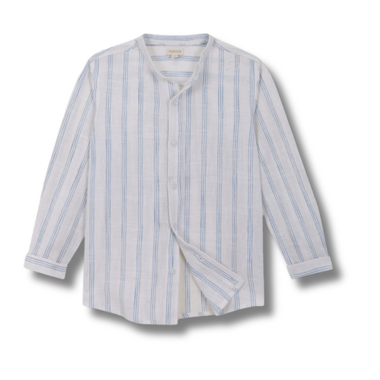 CHEMISE RAYÉE BLEU & BLAN-GOCCO